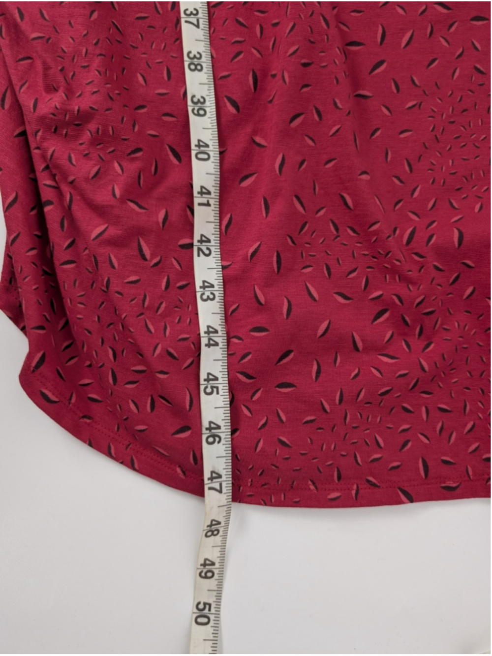 Toad and Co Muse Midi Dress Dark Pink Sz L Ruched Leaf Print Gorpcore Travel - Picture 12 of 12